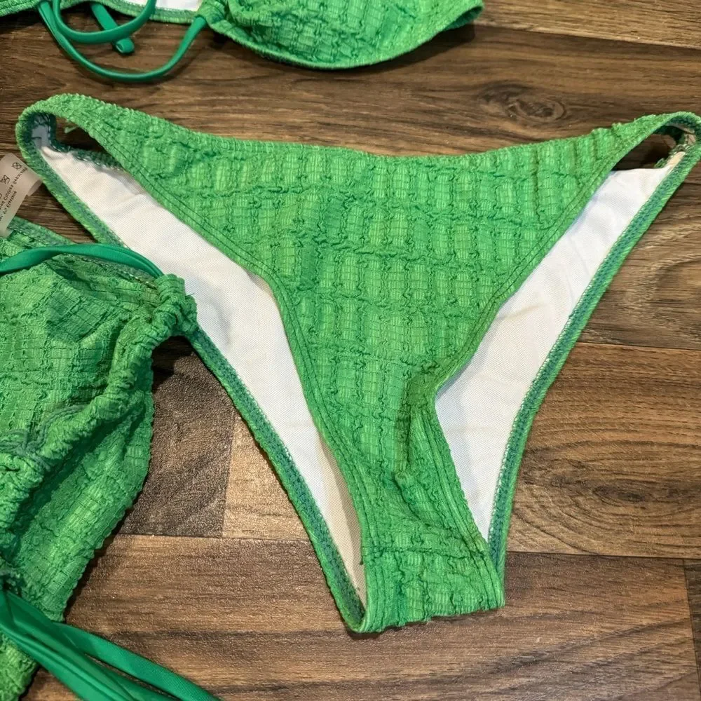 3 piece FN green bikini & coverup